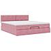Pouf Letto con Materasso e LED Rosa 180x200cm in Velluto - Foto miniatura 7