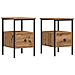 Comodini 2pz Rovere Artigianale 34x36x50cm in Legno Multistrato - Foto miniatura 1