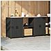 Set di Stoccaggio per Cucina 3 pcs Nero 180 x 50 x 92 cm - Foto miniatura 4