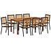 Set da Pranzo per Giardino 9 pcs Nero Poly Rattan - Foto miniatura 1