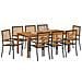 Set da Pranzo per Giardino 9 pcs Nero Poly Rattan - Foto miniatura 3
