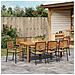 Set da Pranzo per Giardino 9 pcs Nero Poly Rattan - Foto miniatura 4