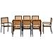 Set da Pranzo per Giardino 9 pcs Nero Poly Rattan - Foto miniatura 7