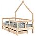 Giroletto Bambini con Cassetti 70x140 cm Legno Massello di Pino - Foto miniatura 1