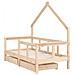 Giroletto Bambini con Cassetti 70x140 cm Legno Massello di Pino - Foto miniatura 3