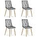 TYRA Velvet Chair - Elegante grigio chiaro per soggiorno x 4 - Foto miniatura 1
