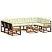 Set di divani da esterno con cuscino 10 pcs Naturale e Crema - Foto miniatura 3