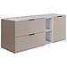 Mobile sottolavabo 120 cm, Beige scanalato, Piano e ripiano in rovere, FLOW - Foto miniatura 3