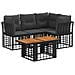 Set Divano da Giardino 5 pz Nero e Grigio scuro polyrattan - Foto miniatura 1
