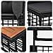 Set Divano da Giardino 5 pz Nero e Grigio scuro polyrattan - Foto miniatura 10