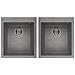 Lavello Quadra 200 Granitek 41x50 cm 2 vasche Colore Grigio Cemento 48 - Foto miniatura 1