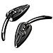 Coppia Specchietti Retrovisori Specchi Moto Custom Nero Adattatori Dx+sx - Foto miniatura 4