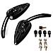 Coppia Specchietti Retrovisori Specchi Moto Custom Nero Adattatori Dx+sx - Foto miniatura 1