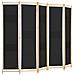 Divisorio A 5 Pannelli Nero 200x170x4 Cm In Tessuto - Foto miniatura 3
