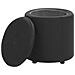 Pouf Contenitore In Ecopelle Nero 38 X 40 Cm Maryland - Foto miniatura 14