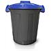 Bidone Dusty 25 Litri Con Maniglie - Grigio Con Coperchio Blu - - Foto miniatura 1