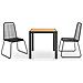 Set Da Pranzo Da Giardino 3 Pz In Rattan Pvc Nero E Marrone - Foto miniatura 1