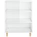 Credenza 69,5x32,5x90 Cm Bianco Lucido In Legno Multistrato - Foto miniatura 3