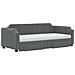 Divano Letto Estraibile Cassetti Grigio Scuro 100x200cm Tessuto - Foto miniatura 7