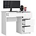 Scrivania per computer A7 destro, 4 cassetti, 90x50x77 cm, Colore Bianco - Foto miniatura 2