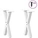Gambe Tavolino Caffè A X 2 Pz Bianco 38x(42-43) Cm Acciaio - Foto miniatura 3