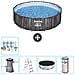 Piscina Fuori Terra - In Giro - 427x107 Cm - Grigio - Include Accessori Coordinati Cb29 - Foto miniatura 1