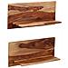 Mensole 2 Pz 58x26x20 Cm In Legno Massello Di Acacia - Foto miniatura 2