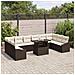 Set di divani da giardino 11 pezzi con cuscini marrone in polirattan - Foto miniatura 3