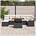 Set divano da giardino 8 pezzi con cuscini in polyrattan nero, Divano da giardino 2 posti con stoccaggio e cuscini in polyrattan nero - Foto miniatura 3