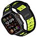 Elegante Cinturino In Silicone Per Apple Watch Serie 1-10 Black+green - Foto miniatura 3