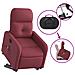 Poltrona Alzapersona Massaggio Reclinabile Rosso Vino Tessuto - Foto miniatura 5
