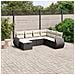 Set Divani da Giardino con Cuscini 7pz Nero Polyrattan - Foto miniatura 2