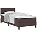 Letto con rete a molle e materasso marrone scuro 90x200 cm Tessuto - Foto miniatura 1