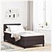 Letto con rete a molle e materasso marrone scuro 90x200 cm Tessuto - Foto miniatura 2