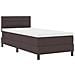 Letto con rete a molle e materasso marrone scuro 90x200 cm Tessuto - Foto miniatura 3