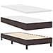 Letto con rete a molle e materasso marrone scuro 90x200 cm Tessuto - Foto miniatura 6