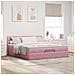 Pouf Letto con Materasso e LED Rosa 180x200cm in Velluto - Foto miniatura 4