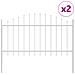 Recinzione da Giardino  con Parte Superiore a Giro Bianco 3,4x1 m in Acciaio - Foto miniatura 1