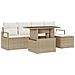 Set Divano da Giardino 6 pcs Beige Poly Rattan - Foto miniatura 1