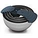Nest™ 9,, Set Per La Preparazione Degli Alimenti, 9 Pezzi, Include Ciotole, Colino, Setaccio E Cucchiai Dosatori, Design Compatto, Acciaio Inossidabile, Grigio - Foto miniatura 1