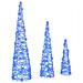 Albero di Natale con 90 LED 3 pcs Blu 20 x 20 x 80 cm Acrilico - Foto miniatura 1