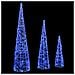 Albero di Natale con 90 LED 3 pcs Blu 20 x 20 x 80 cm Acrilico - Foto miniatura 2
