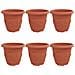 Vaso Rotondo per Fiori 6 pcs Rosso Mattone Ø 26 x 21.5 cm - Foto miniatura 1