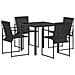 Set da Pranzo per Giardino 5 pcs Nero Textilene e Acciaio - Foto miniatura 1