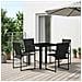 Set da Pranzo per Giardino 5 pcs Nero Textilene e Acciaio - Foto miniatura 2
