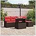 Set Divano da Giardino con cuscino 6 pcs Marrone polyrattan - Foto miniatura 2