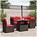 Set Divani da Giardino 6 pz con Cuscini Marrone in Polyrattan - Foto miniatura 2
