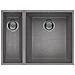Lavello Quadra 150 Granitek Sottotop 56x44 cm 2 vasche Colore Grigio Cemento 48 - Foto miniatura 1