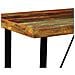 Set Da Bar 5 Pz Legno Massello Di Recupero Vera Pelle E Tessuto - Foto miniatura 3