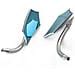 Coppia Specchietti Retrovisori Specchi Moto Custom Argento Adattatori Dx+sx - Foto miniatura 2